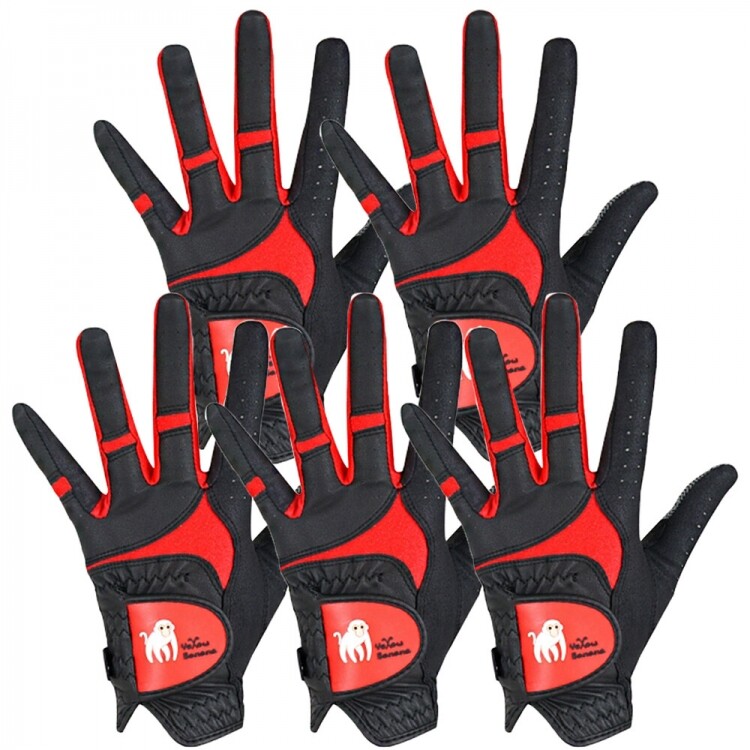 [옐로우바나나] 스파이더 블랙 실리콘 골프장갑 여성용 5장세트 GF