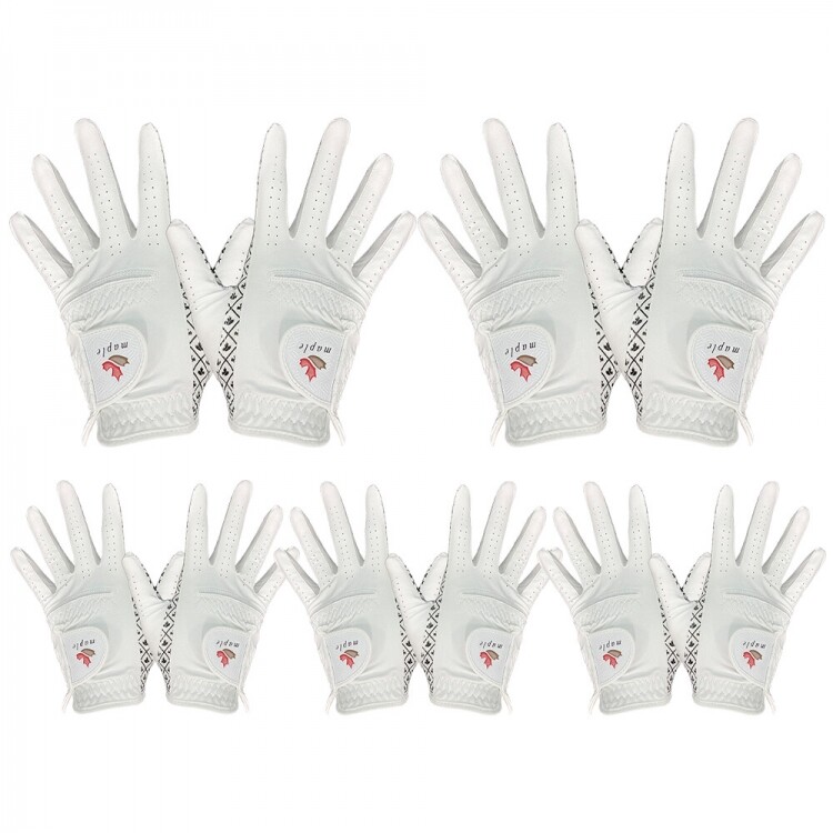 [폴리브파크골프정품] 메이플 파크골프장갑 여성용 화이트 5장 세트 GF