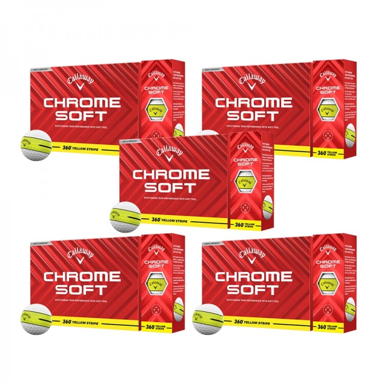[캘러웨이정품] 크롬소프트 360 스트라이프 옐로우 골프공 (12구 3피스) 5더즌세트 GF
