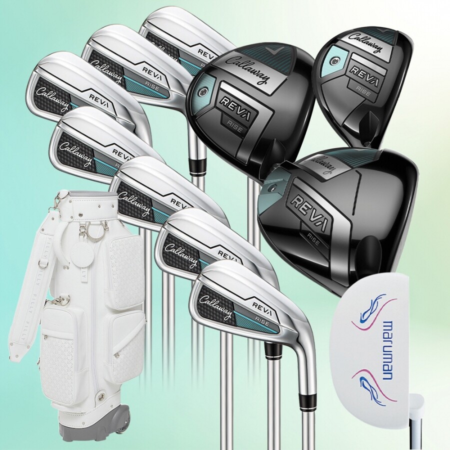 [캘러웨이정품] 캘러웨이 레바 라이즈 (REVA RISE) 여성용 캐디백 포함 풀세트 (11PCS)(D+FW+UT+7I+PT) GF
