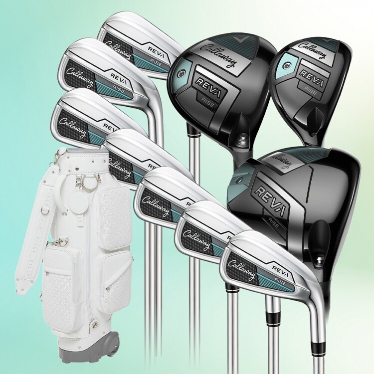 [A급 리퍼브][캘러웨이정품] 캘러웨이 레바 라이즈 (REVA RISE) 여성용 캐디백 포함 풀세트(10PCS)(D+FW+UT+7I) GF