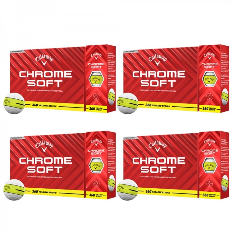 [캘러웨이정품] 크롬소프트 360 스트라이프 옐로우 골프공 (12구 3피스) 4더즌세트 GF