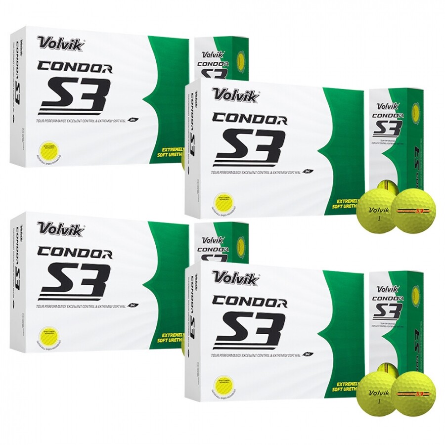 [볼빅정품] 로고볼 무료인쇄10-1 2026 콘도르(CONDOR) S3 옐로우 4개 세트 GF