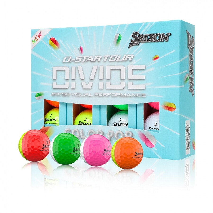 던롭코리아정품 스릭슨 Q-STAR TOUR6 DIVIDE COLOR POP 큐스타 투어6 컬러팝 골프공 GF