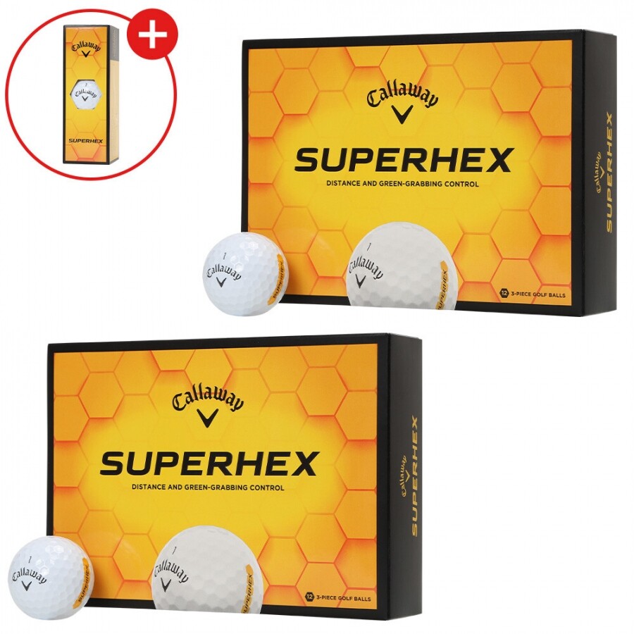 한국캘러웨이골프 26년 슈퍼핵스(SUPERHEX) 골프공 (1DZ 당 1슬리브 추가 증정) 2개 세트 GF
